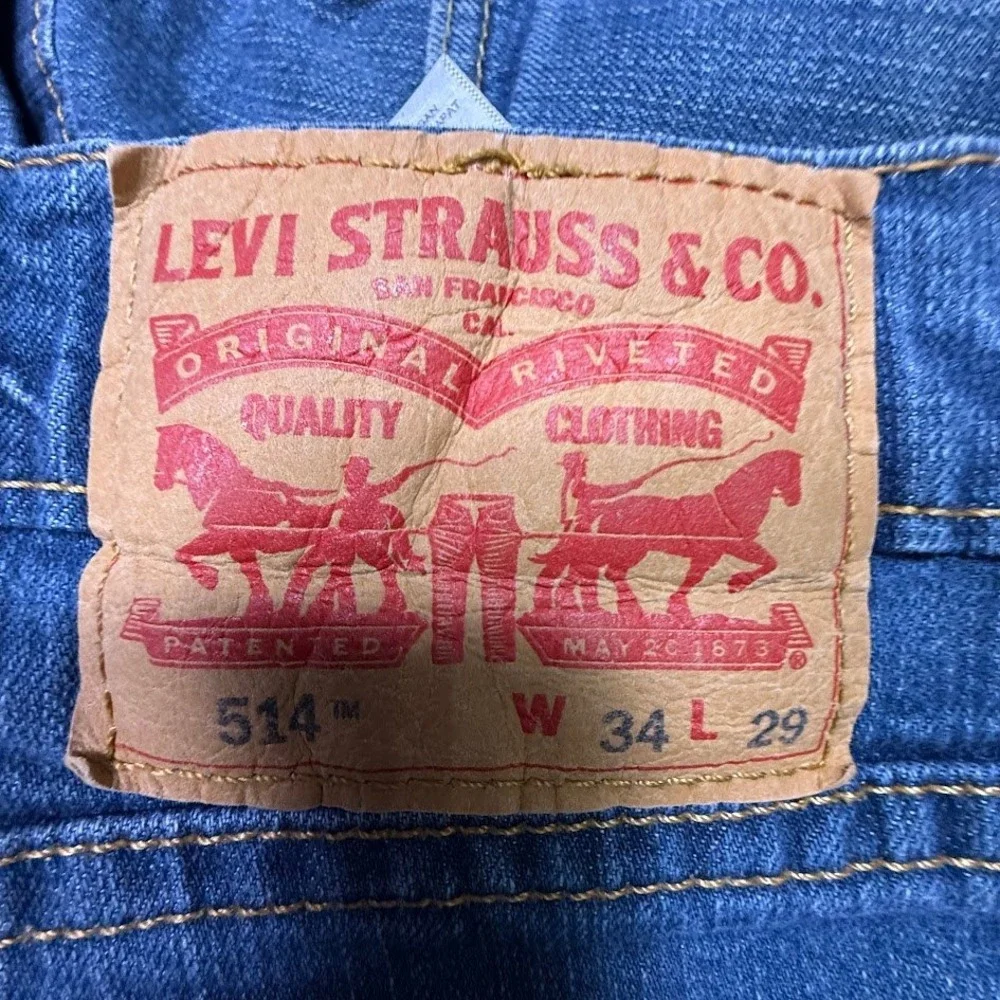 Levis 514 Straight Fit Mens Jeans 34x29 Blue Medium Wash Denim Stretch Pants